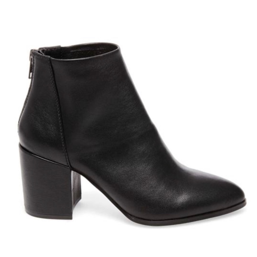 Steve Madden Jillian Black Leather Booties